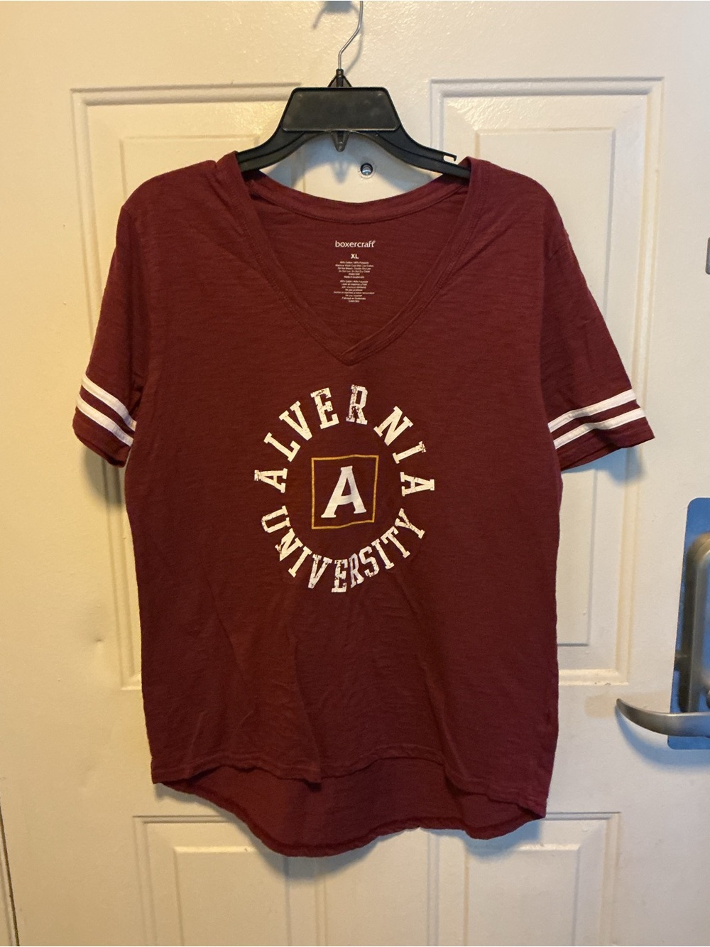 Boxercraft Women's Alvernia University Maroon V-Neck Tee